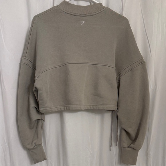 Gymshark Taupe Cropped Hoodie - Picture 3 of 6